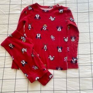 Gap x Disney kids organic cotton Holiday Mickey Mouse pajamas set Size 8
